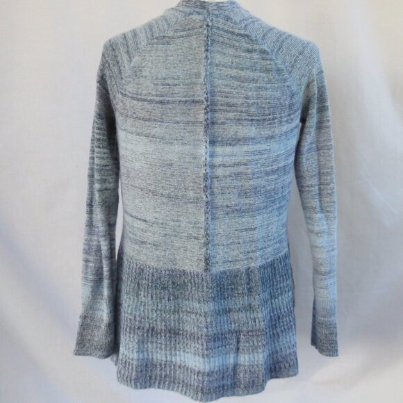 New Sonoma Sweater Costal Blue Striped Lightweight Cotton Open Cardigan Size SP - Picture 6 of 16